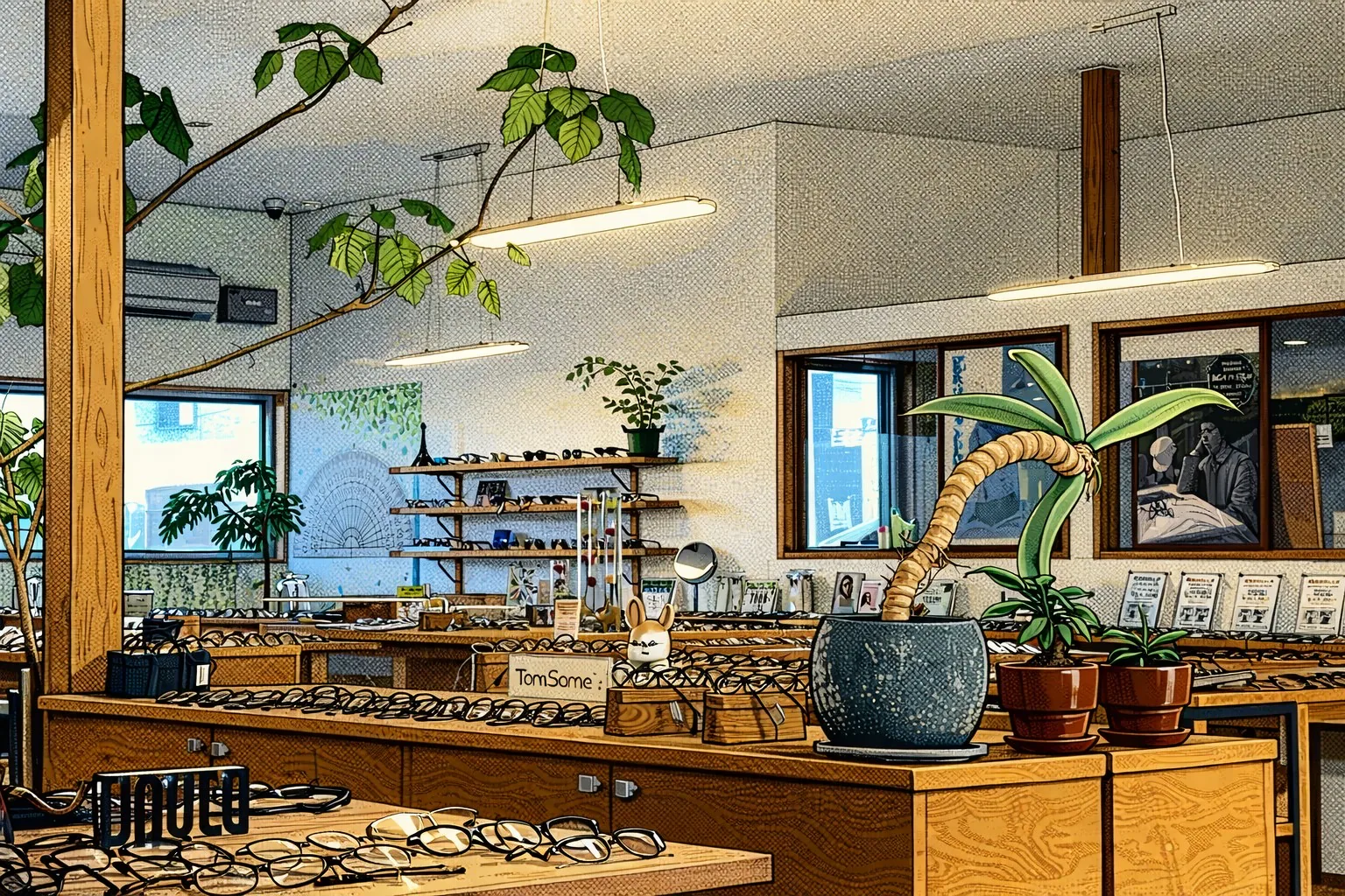 イナリヤ店内のイラスト